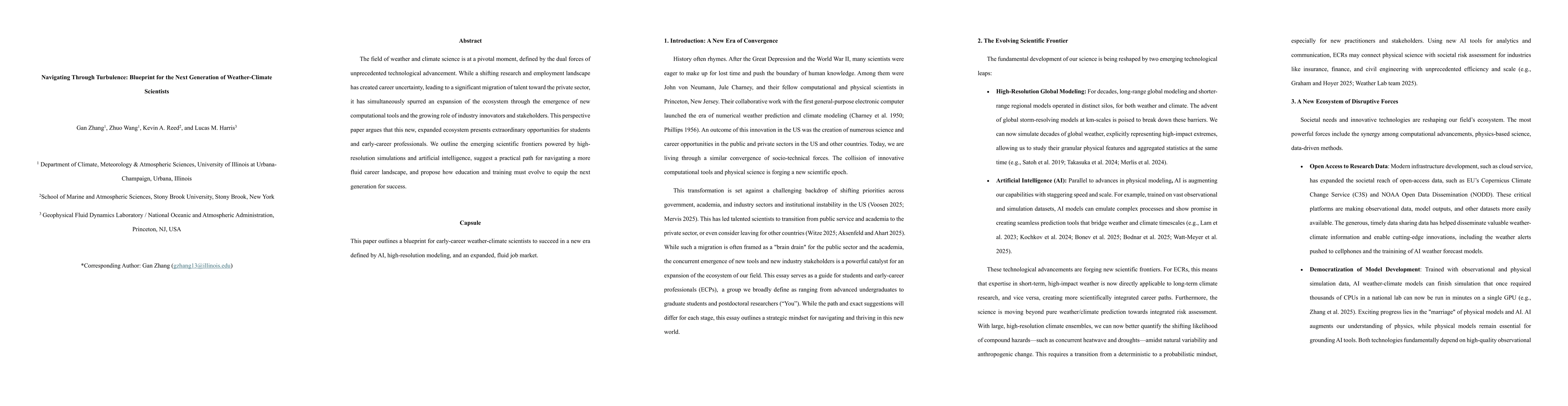 Thumbnail for Navigating Through Turbulence: Blueprint for the Next Generation of
  Weather-Climate Scientists