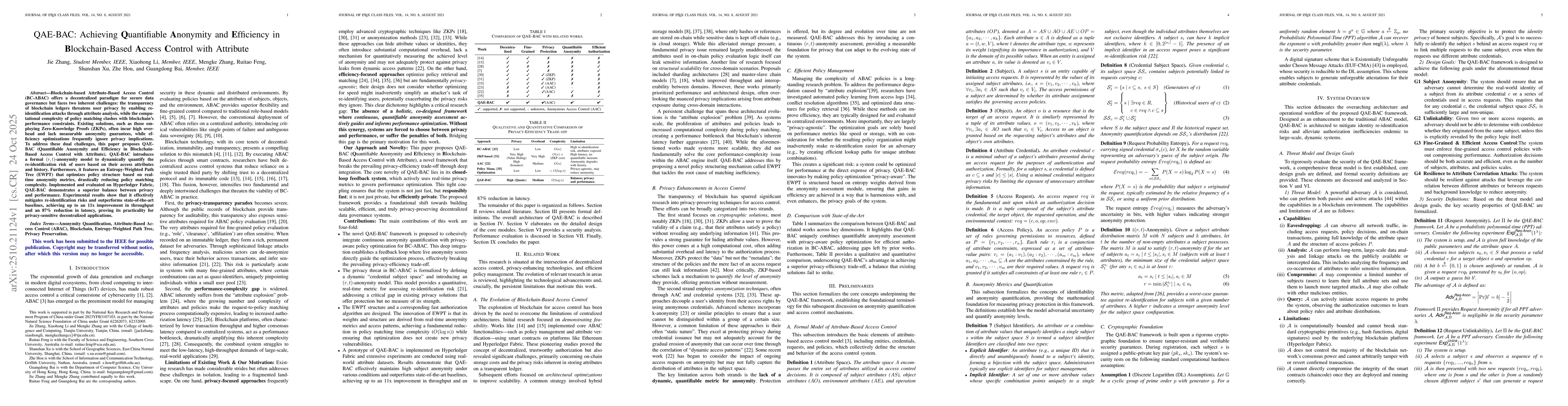 Thumbnail for QAE-BAC: Achieving Quantifiable Anonymity and Efficiency in
  Blockchain-Based Access Control with Attribute