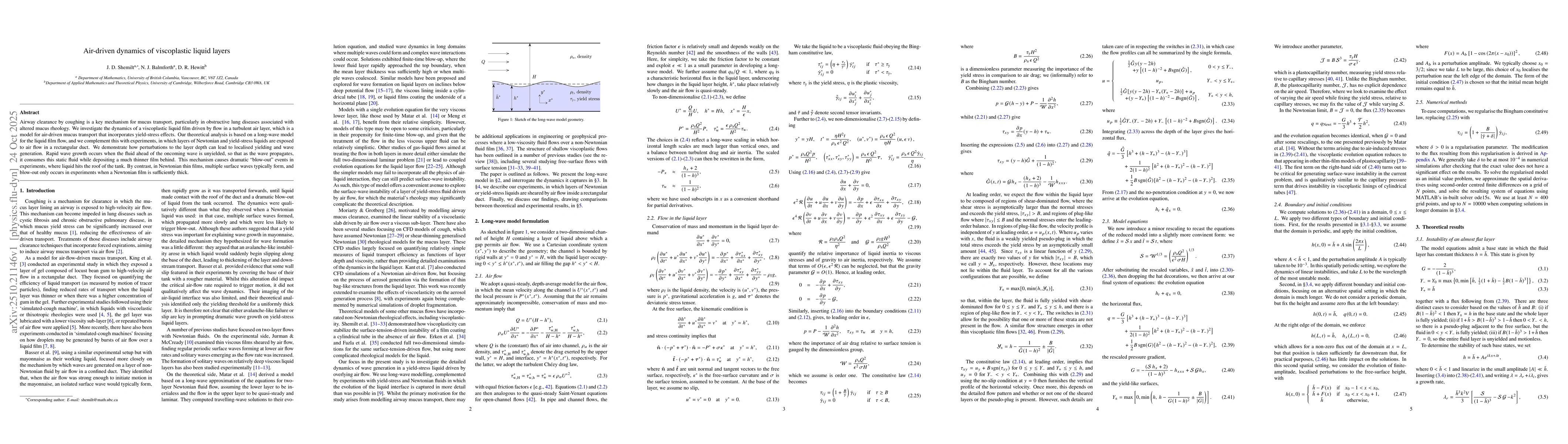 Thumbnail for Air-driven dynamics of viscoplastic liquid layers