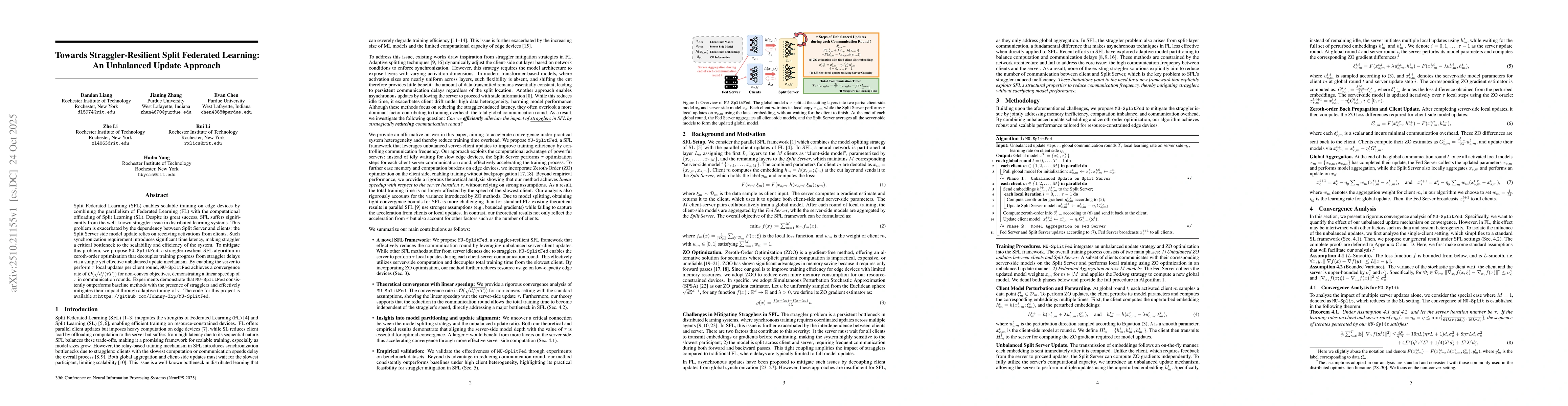 Thumbnail for Towards Straggler-Resilient Split Federated Learning: An Unbalanced
  Update Approach