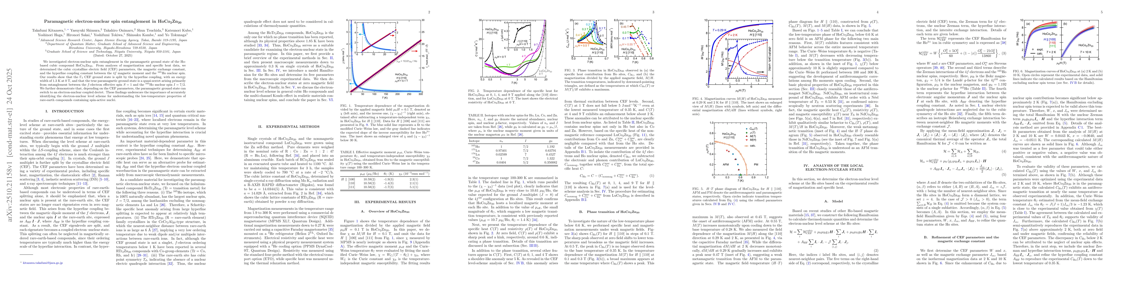 Thumbnail for Paramagnetic electron-nuclear spin entanglement in HoCo2Zn20