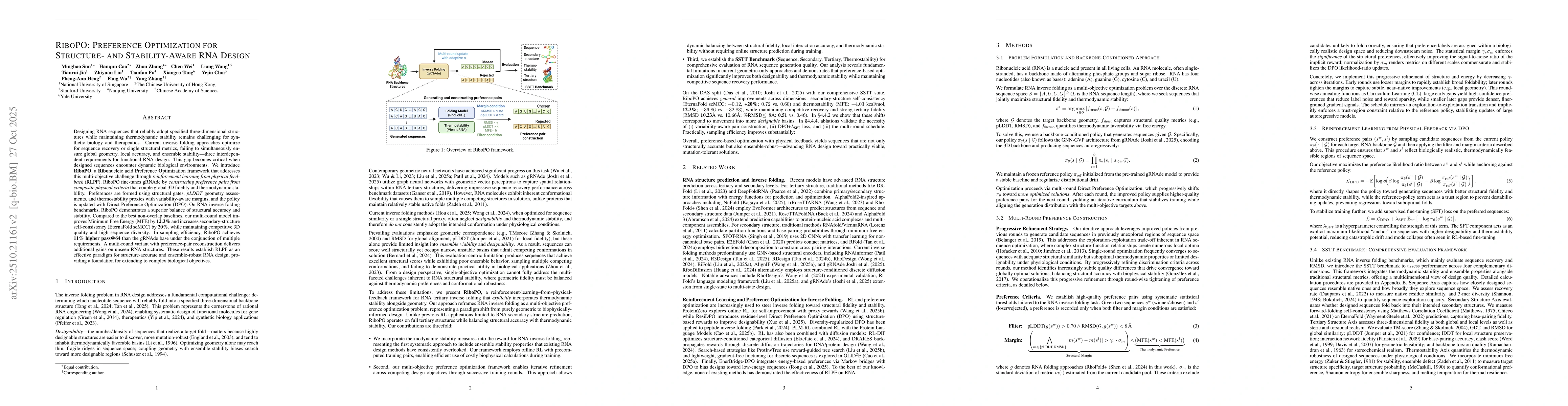 Thumbnail for RiboPO: Preference Optimization for Structure- and Stability-Aware RNA
  Design