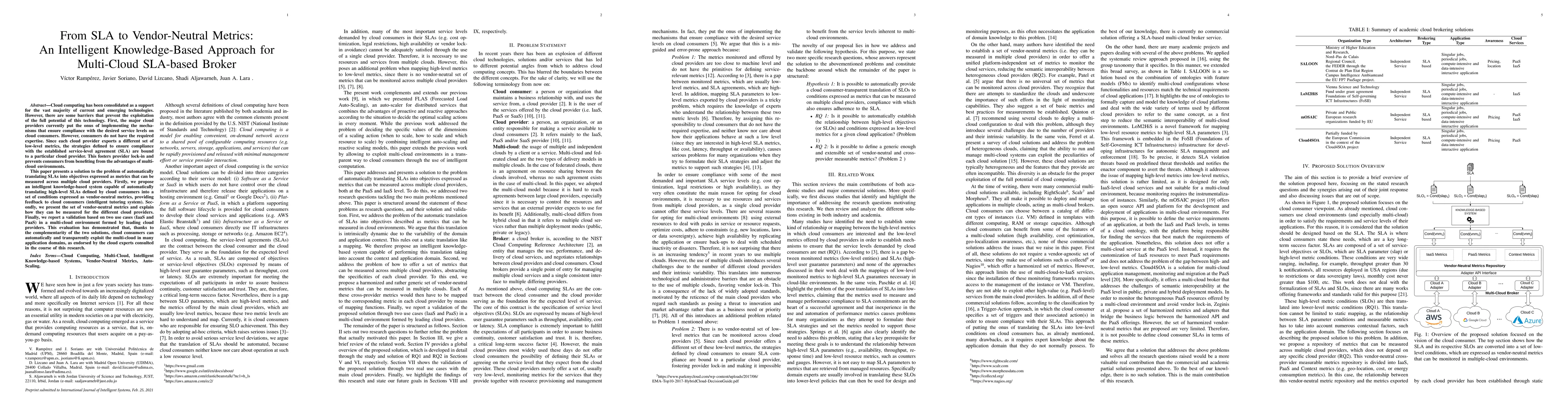 Thumbnail for From SLA to vendor-neutral metrics: An intelligent knowledge-based
  approach for multi-cloud SLA-based broker