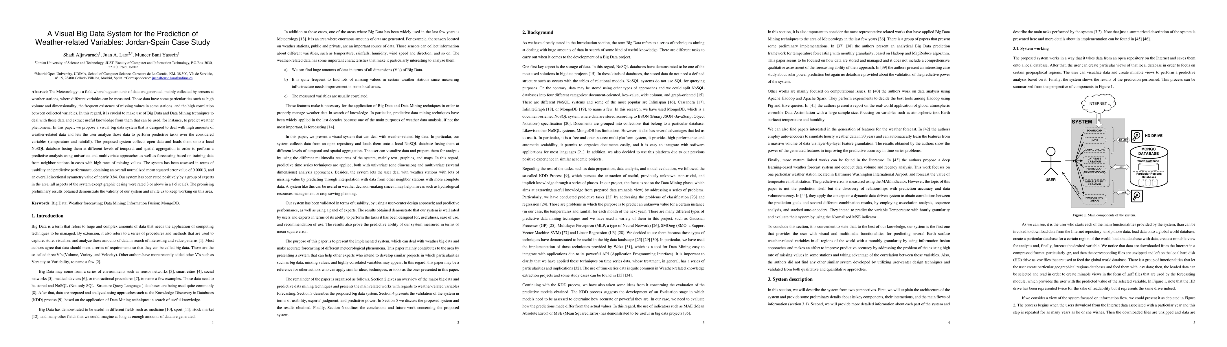 Thumbnail for A visual big data system for the prediction of weather-related
  variables: Jordan-Spain case study