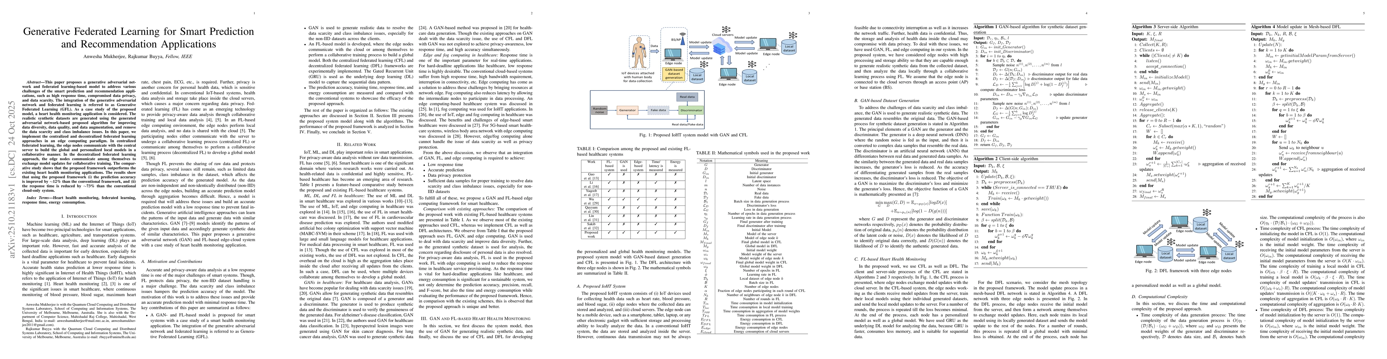 Thumbnail for Generative Federated Learning for Smart Prediction and Recommendation
  Applications