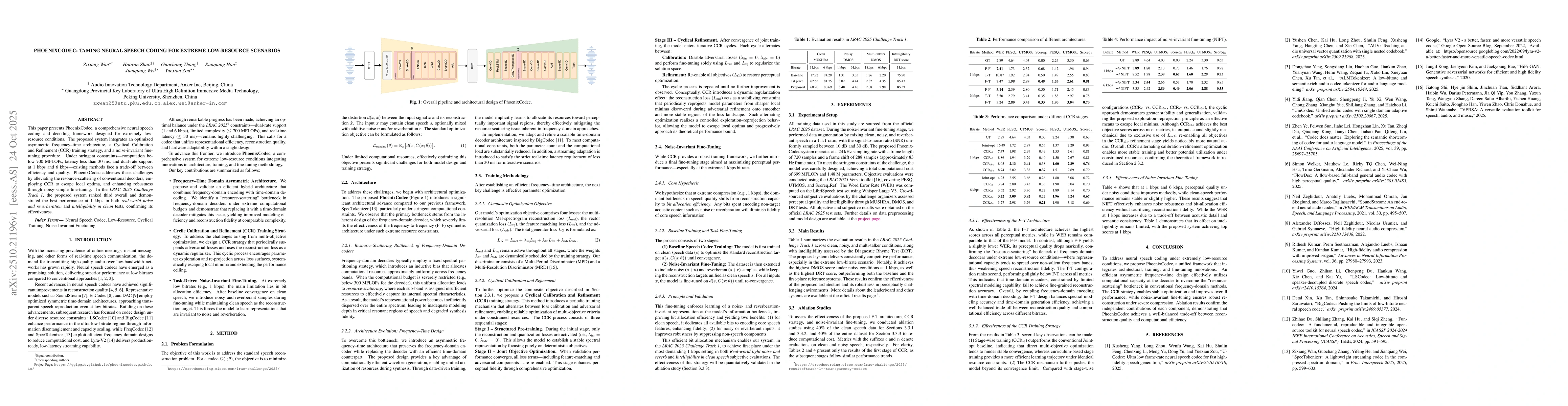 Thumbnail for PhoenixCodec: Taming Neural Speech Coding for Extreme Low-Resource
  Scenarios