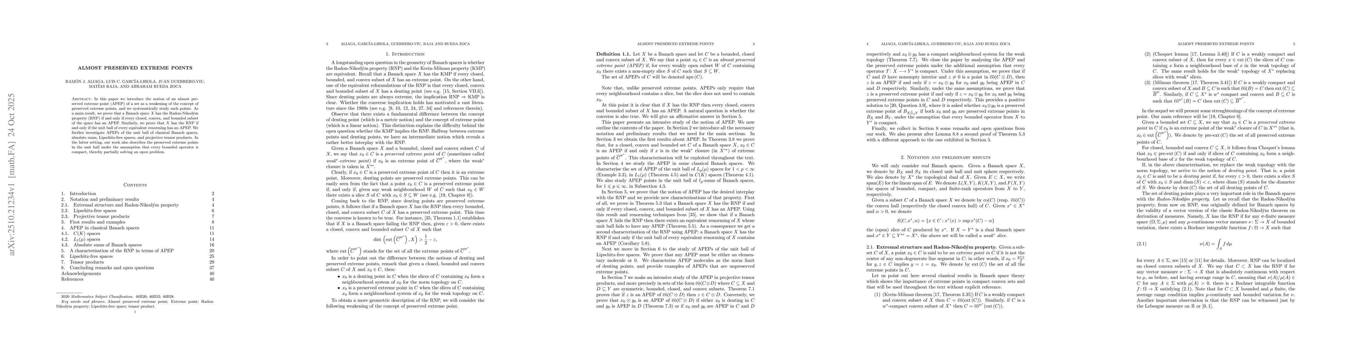 Thumbnail for Almost preserved extreme points