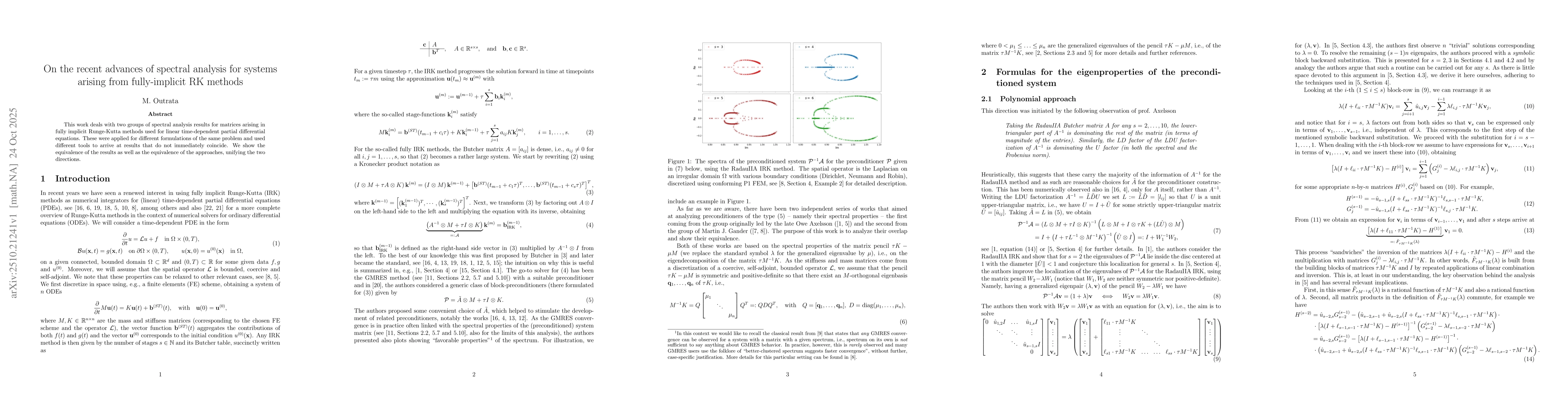 Thumbnail for On the recent advances of spectral analysis for systems arising from
  fully-implicit RK methods