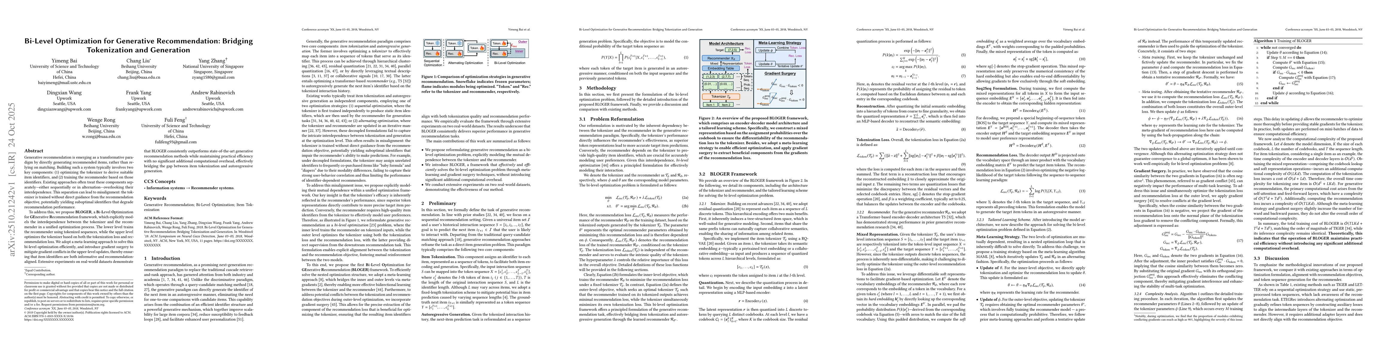 Thumbnail for Bi-Level Optimization for Generative Recommendation: Bridging
  Tokenization and Generation