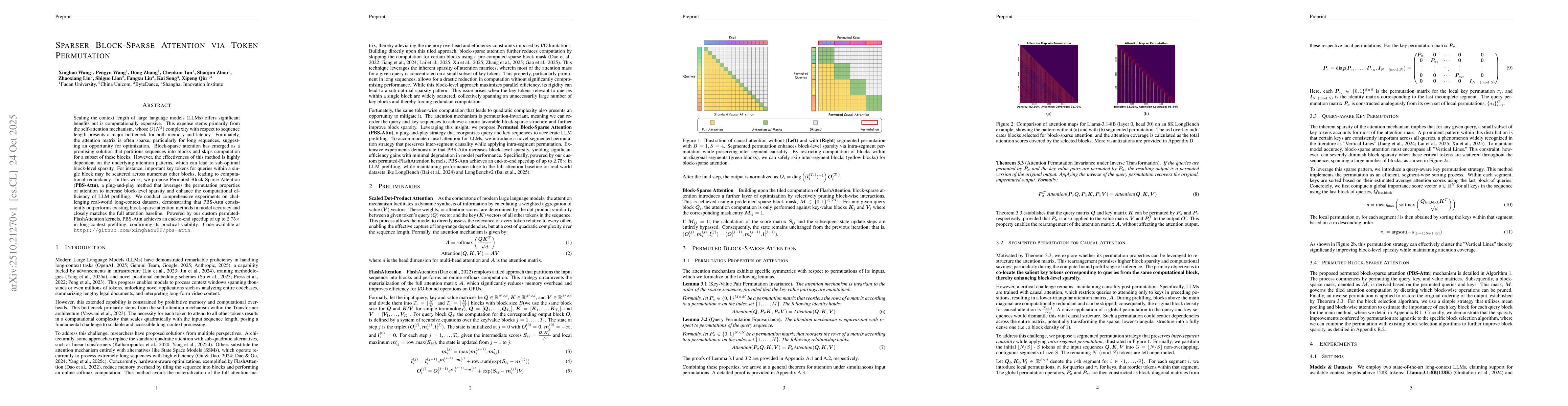 Thumbnail for Sparser Block-Sparse Attention via Token Permutation