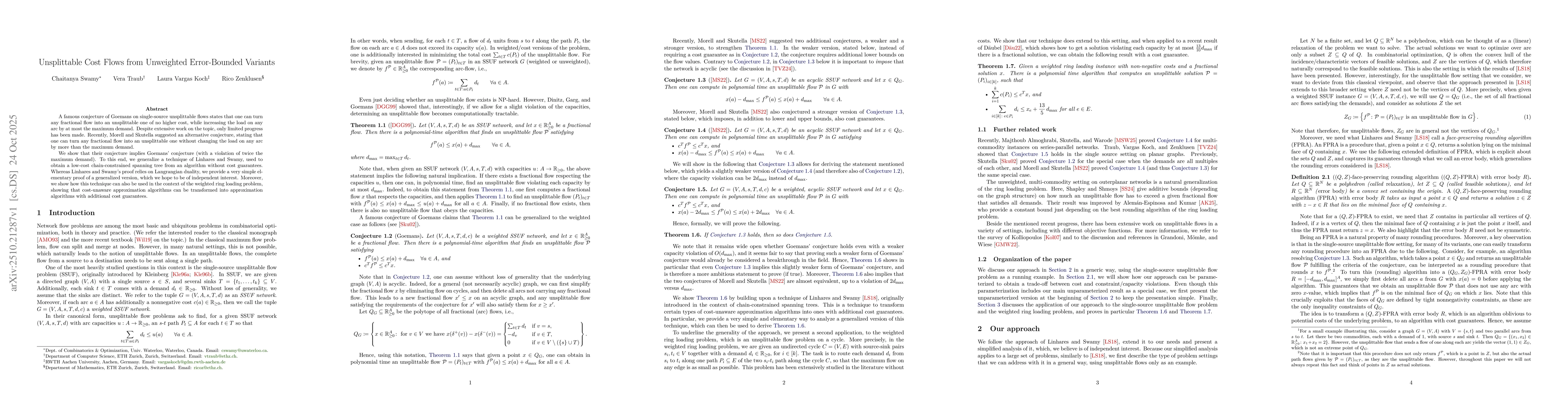 Thumbnail for Unsplittable Cost Flows from Unweighted Error-Bounded Variants