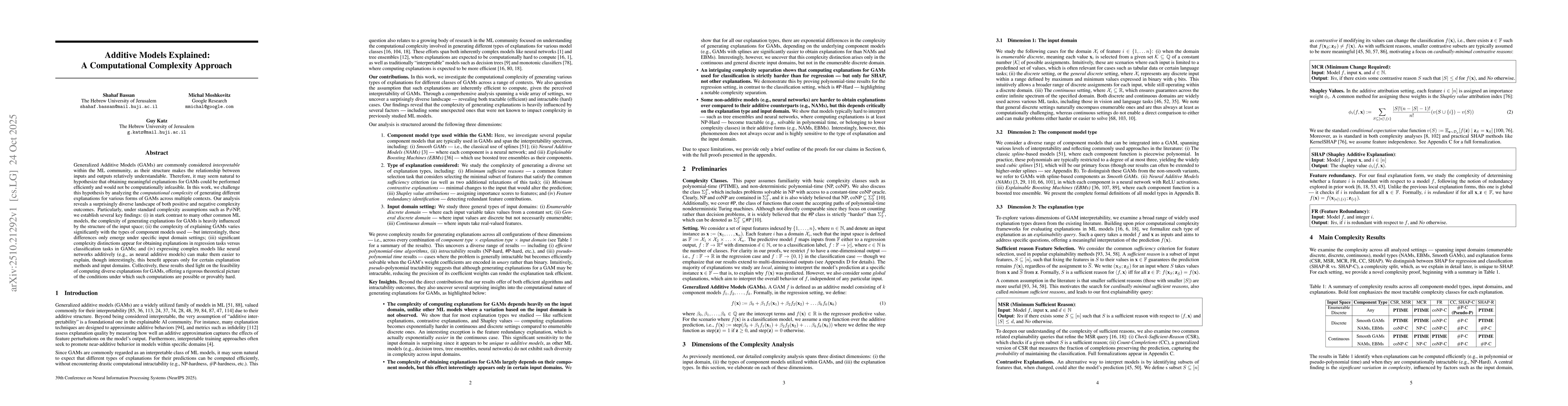 Thumbnail for Additive Models Explained: A Computational Complexity Approach