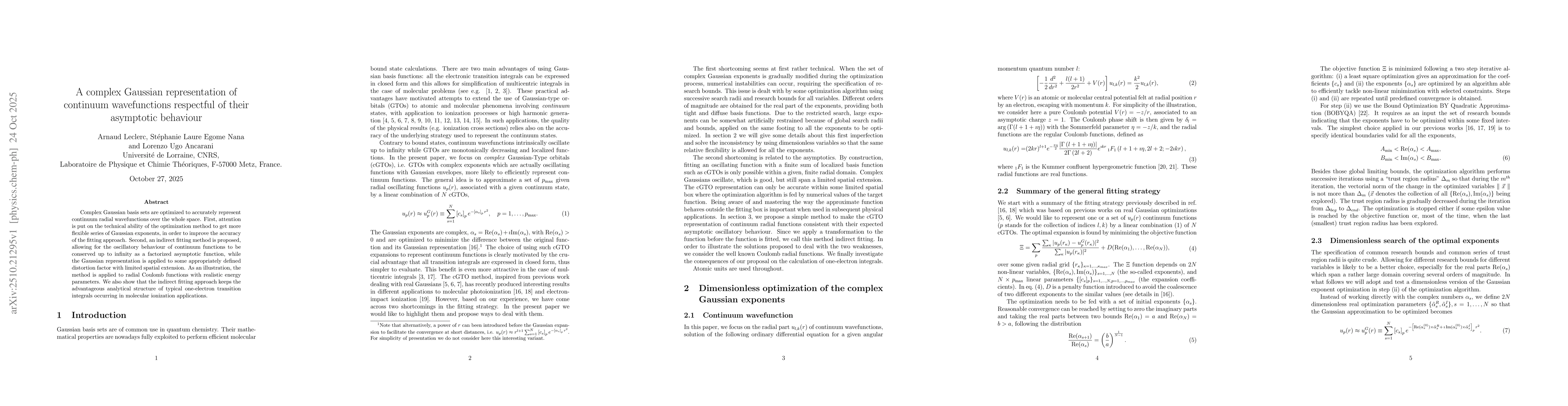 Thumbnail for A complex Gaussian representation of continuum wavefunctions respectful
  of their asymptotic behaviour