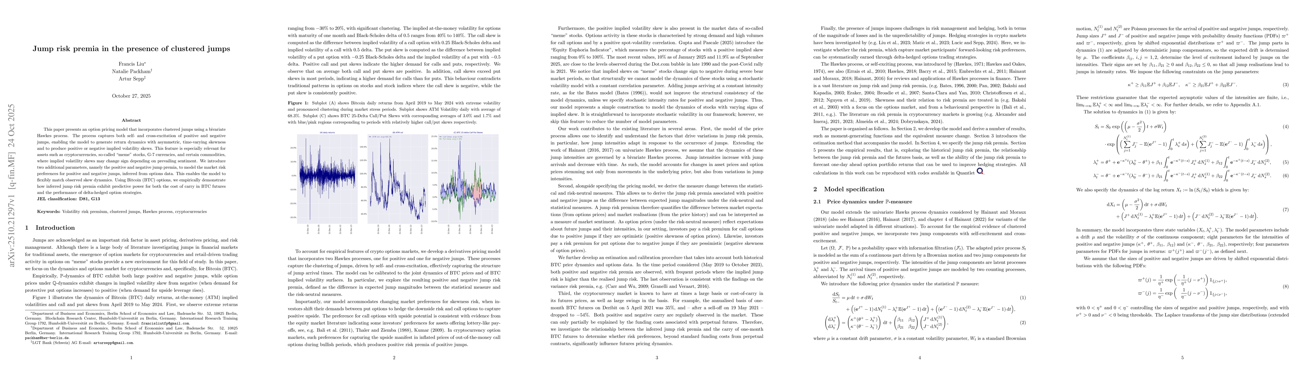 Thumbnail for Jump risk premia in the presence of clustered jumps
