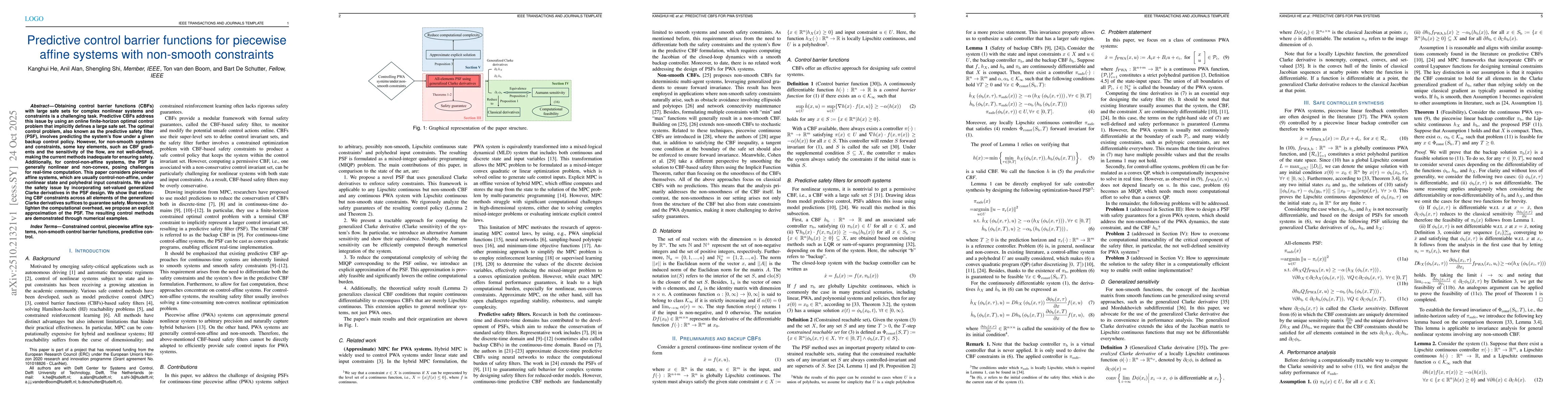 Thumbnail for Predictive control barrier functions for piecewise affine systems with
  non-smooth constraints