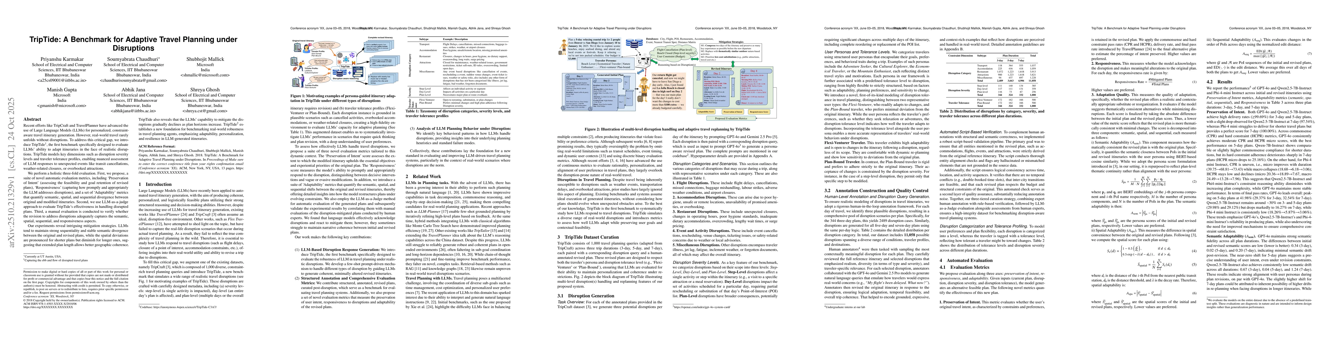 Thumbnail for TripTide: A Benchmark for Adaptive Travel Planning under Disruptions