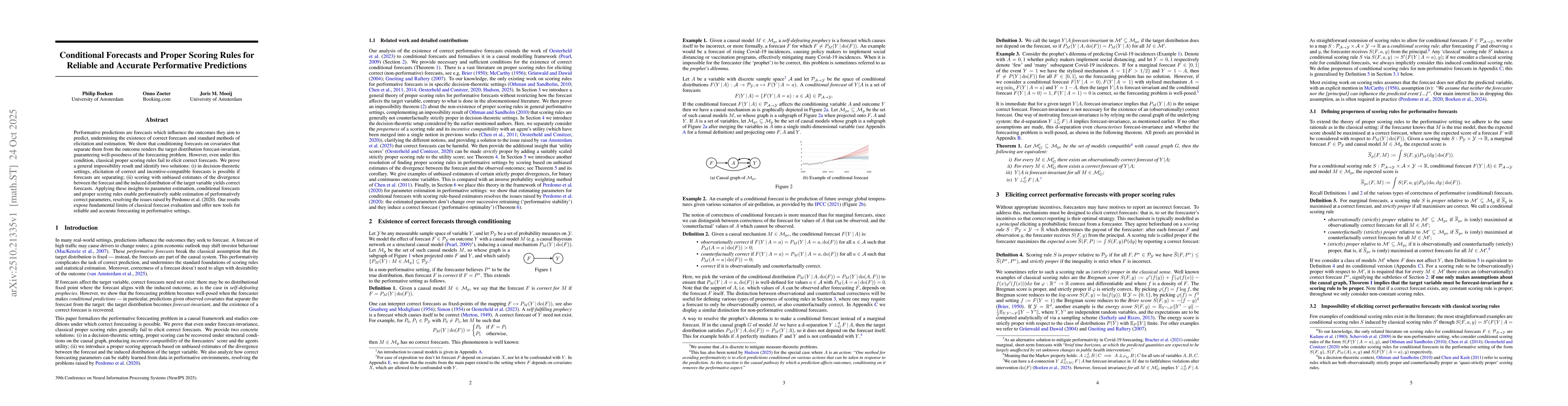 Thumbnail for Conditional Forecasts and Proper Scoring Rules for Reliable and Accurate
  Performative Predictions