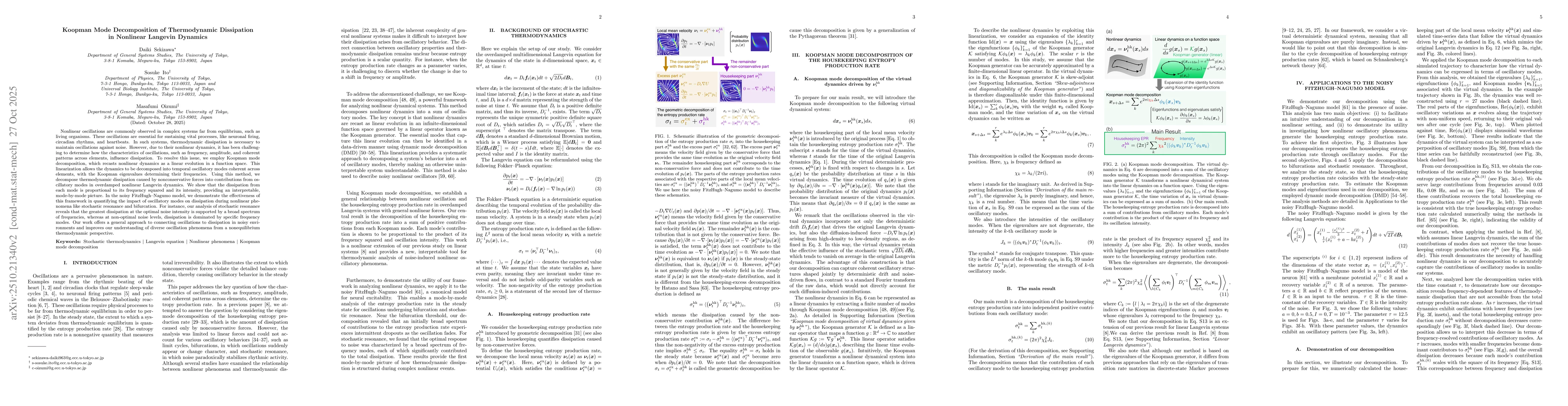Thumbnail for Koopman Mode Decomposition of Thermodynamic Dissipation in Nonlinear
  Langevin Dynamics