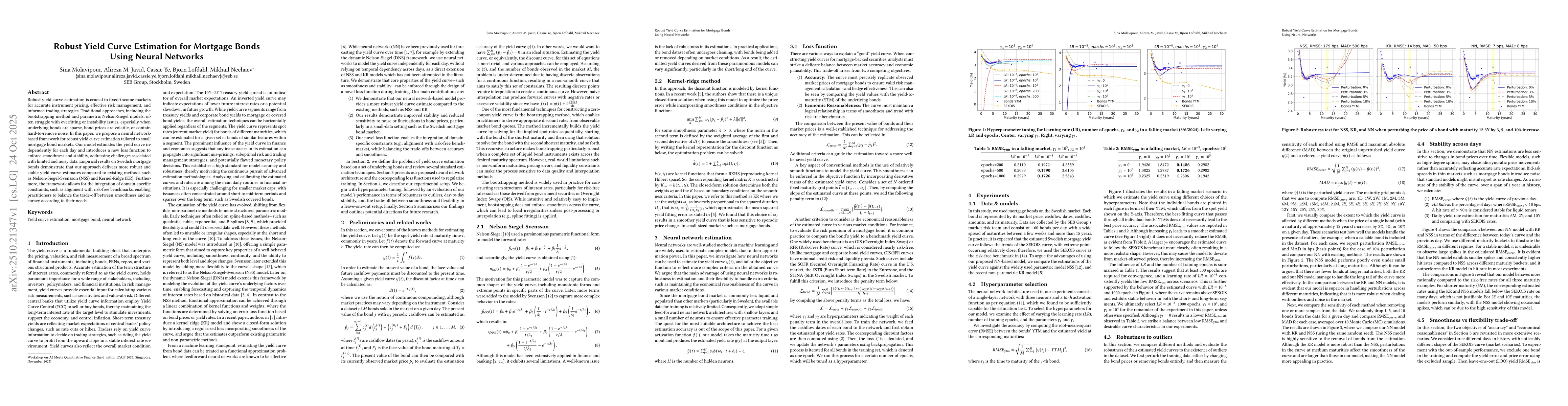 Thumbnail for Robust Yield Curve Estimation for Mortgage Bonds Using Neural Networks