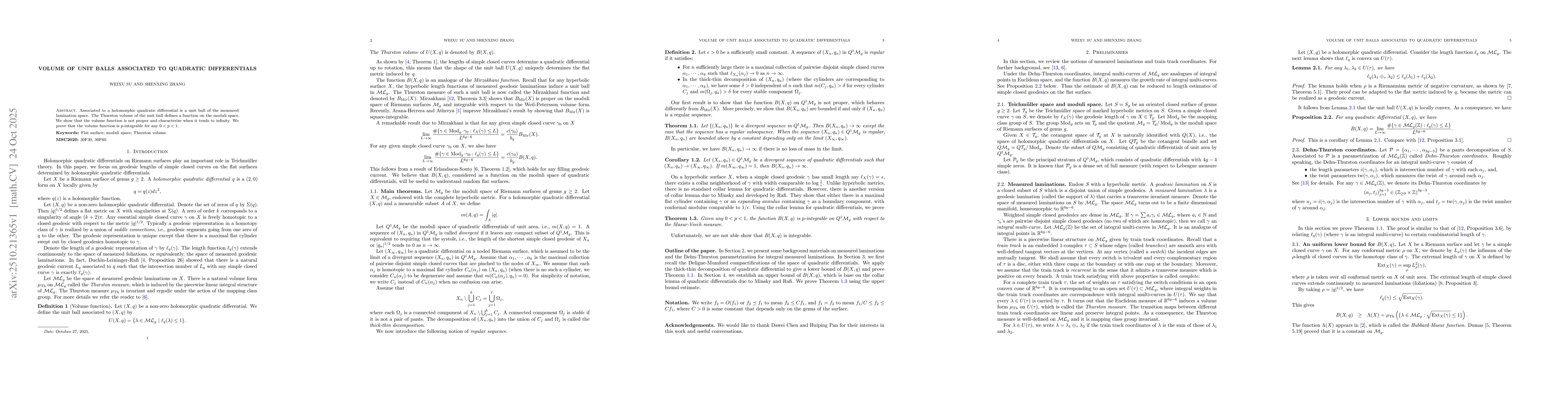 Thumbnail for Volume of unit balls associated to quadratic differentials