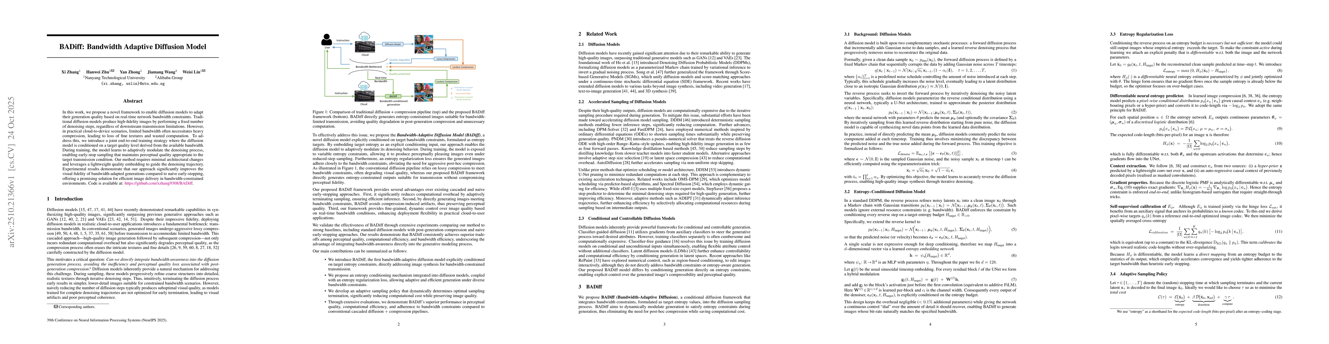Thumbnail for BADiff: Bandwidth Adaptive Diffusion Model