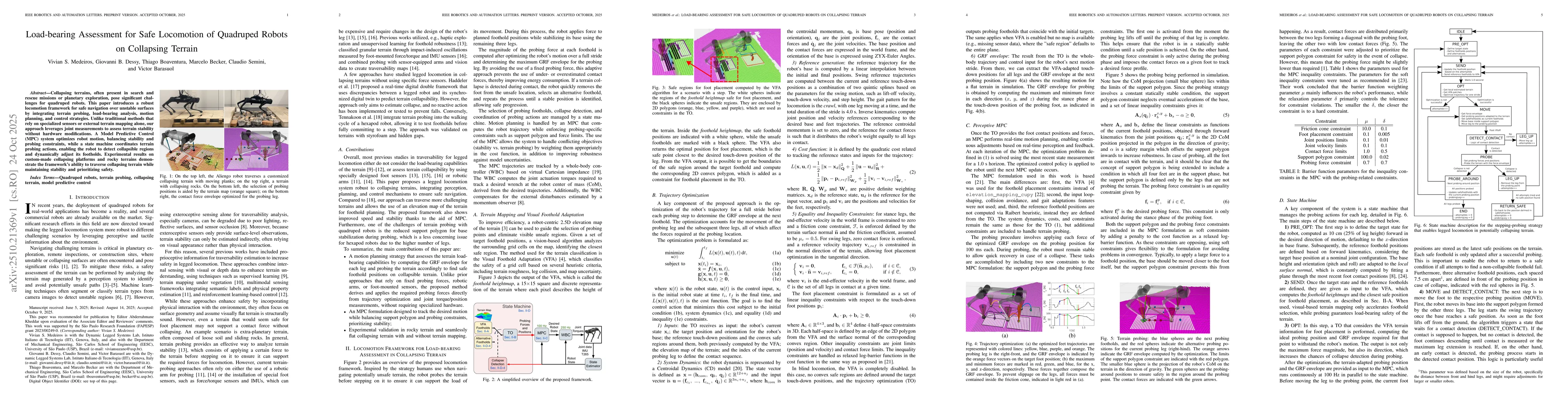 Thumbnail for Load-bearing Assessment for Safe Locomotion of Quadruped Robots on
  Collapsing Terrain