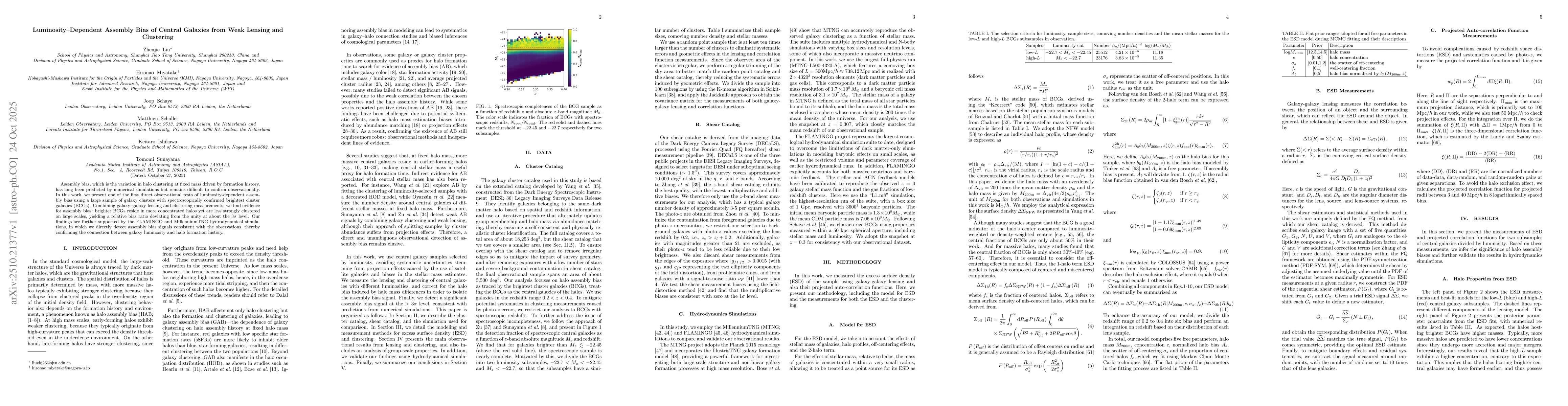Thumbnail for Luminosity-Dependent Assembly Bias of Central Galaxies from Weak Lensing
  and Clustering