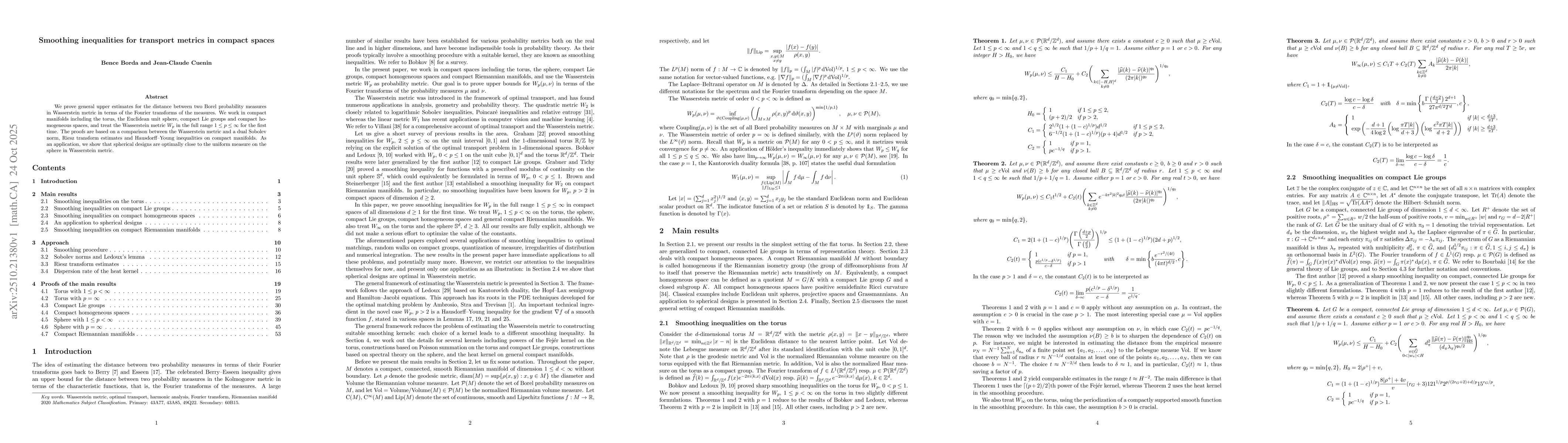 Thumbnail for Smoothing inequalities for transport metrics in compact spaces