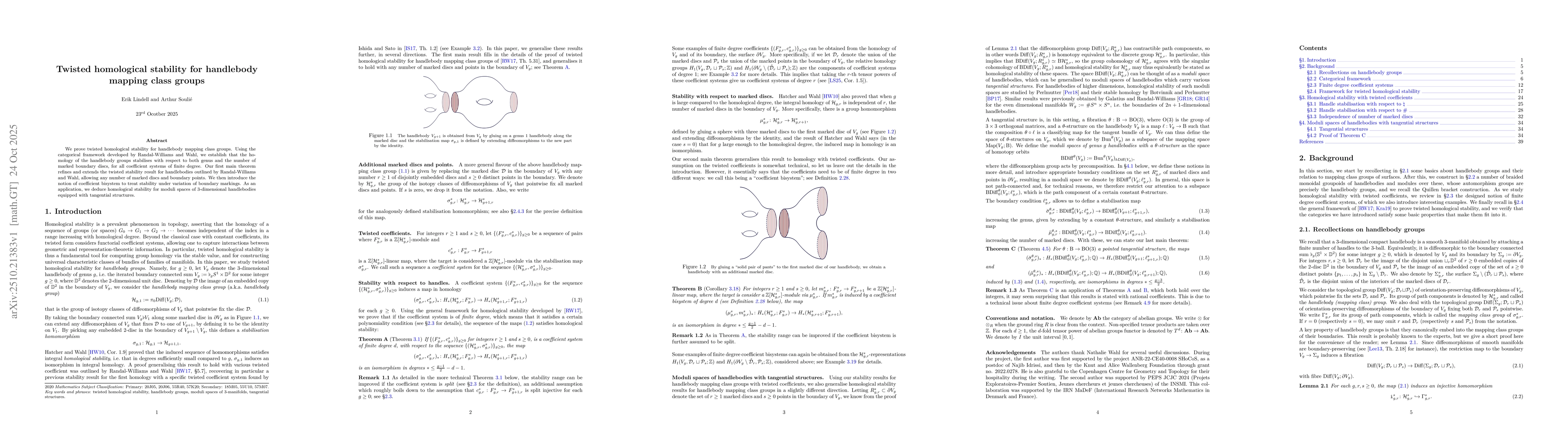 Thumbnail for Twisted homological stability for handlebody mapping class groups