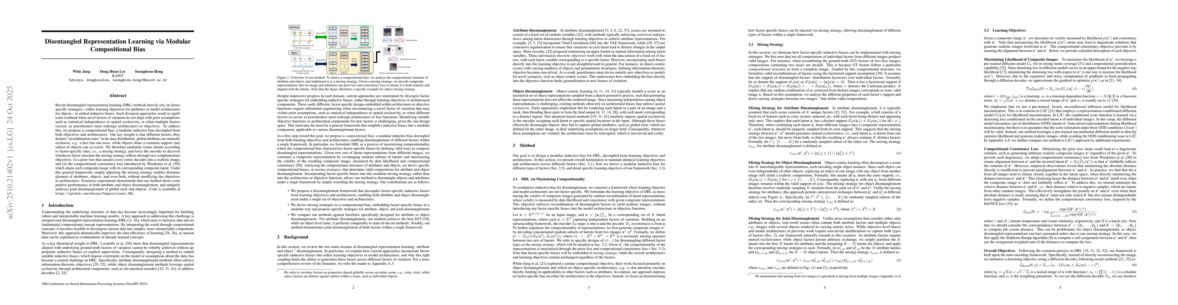 Thumbnail for Disentangled Representation Learning via Modular Compositional Bias