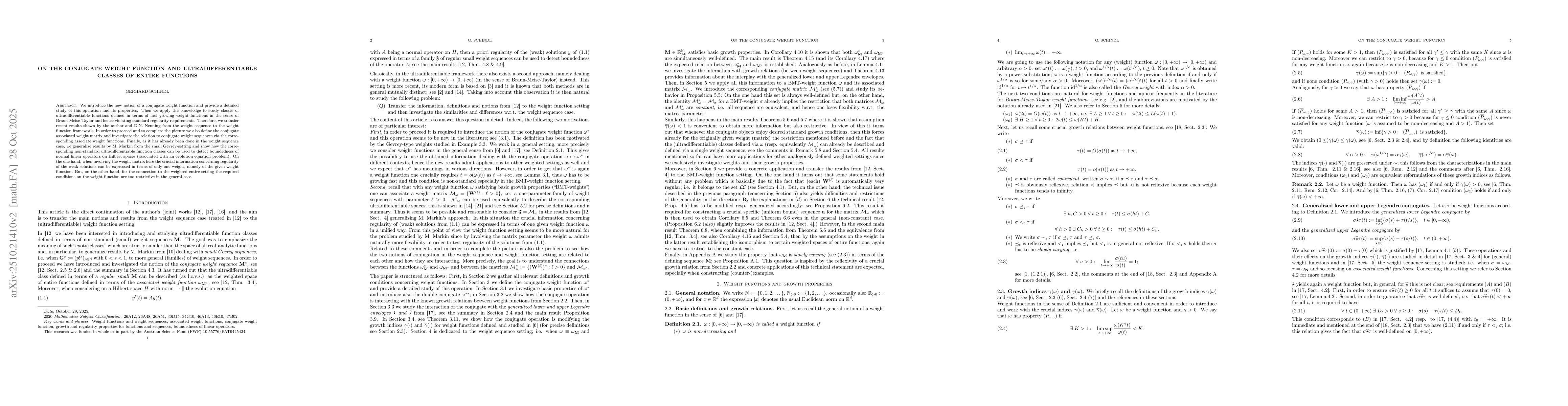 Thumbnail for On the conjugate weight function and ultradifferentiable classes of
  entire functions