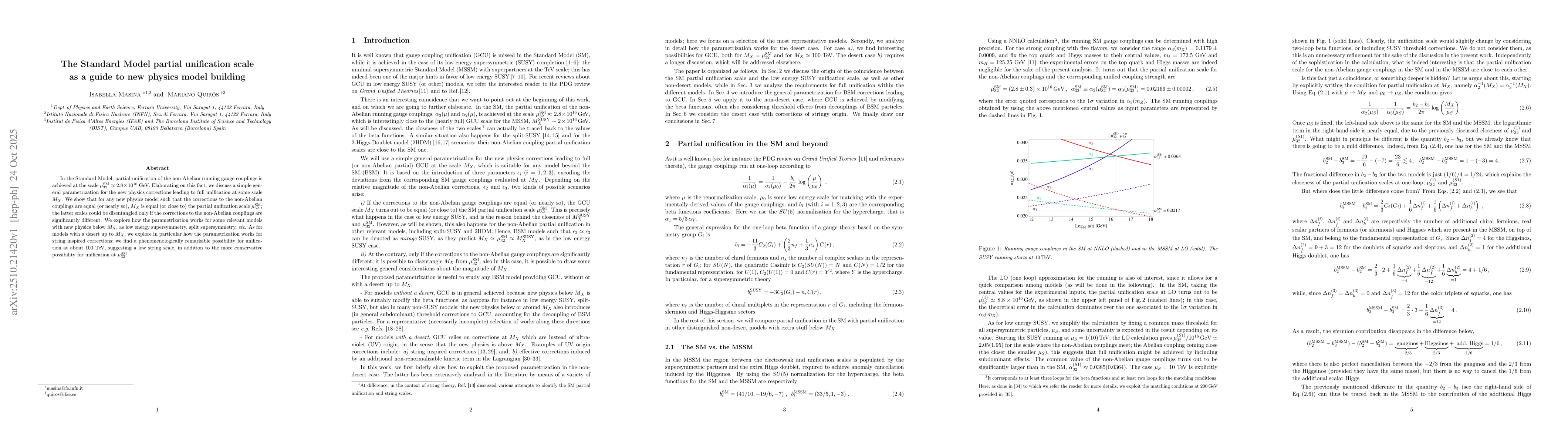Thumbnail for The Standard Model partial unification scale as a guide to new physics
  model building