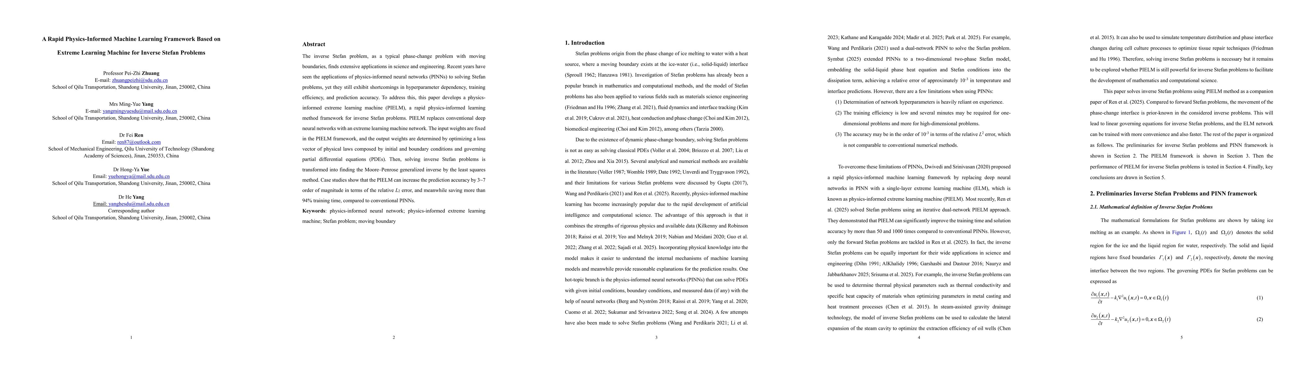 Thumbnail for A Rapid Physics-Informed Machine Learning Framework Based on Extreme
  Learning Machine for Inverse Stefan Problems