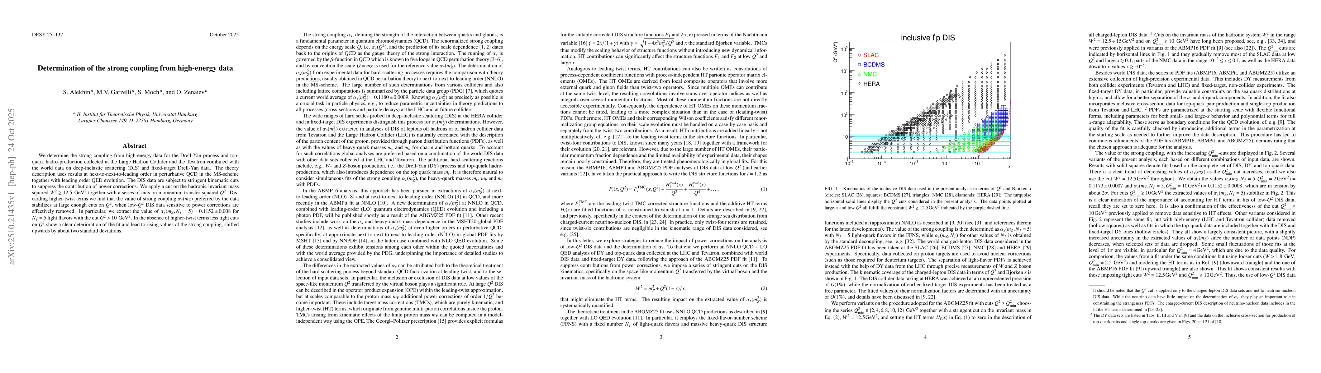 Thumbnail for Determination of the strong coupling from high-energy data