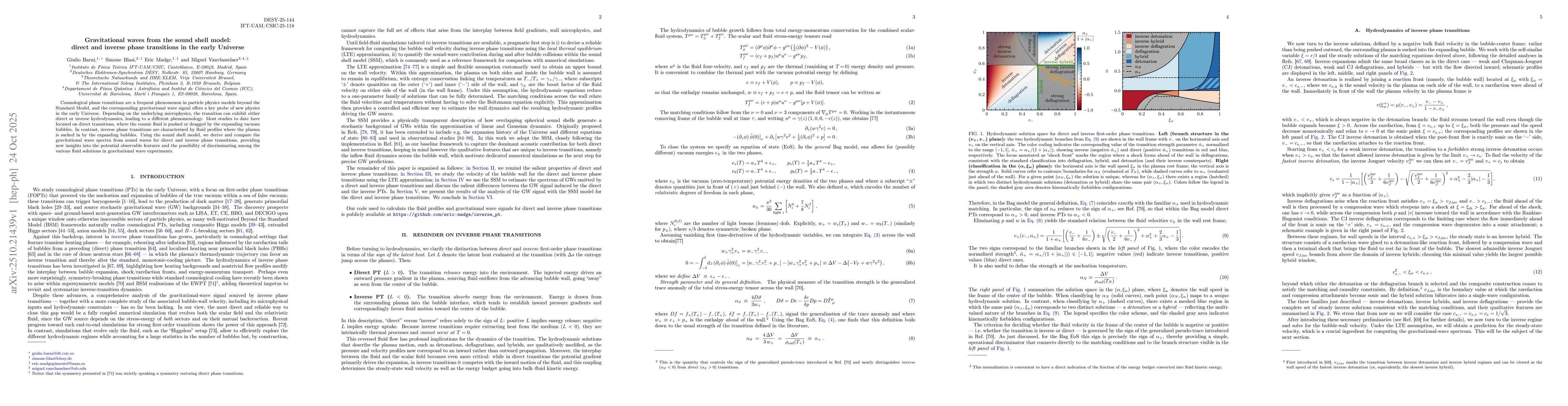 Thumbnail for Gravitational waves from the sound shell model: direct and inverse phase
  transitions in the early Universe