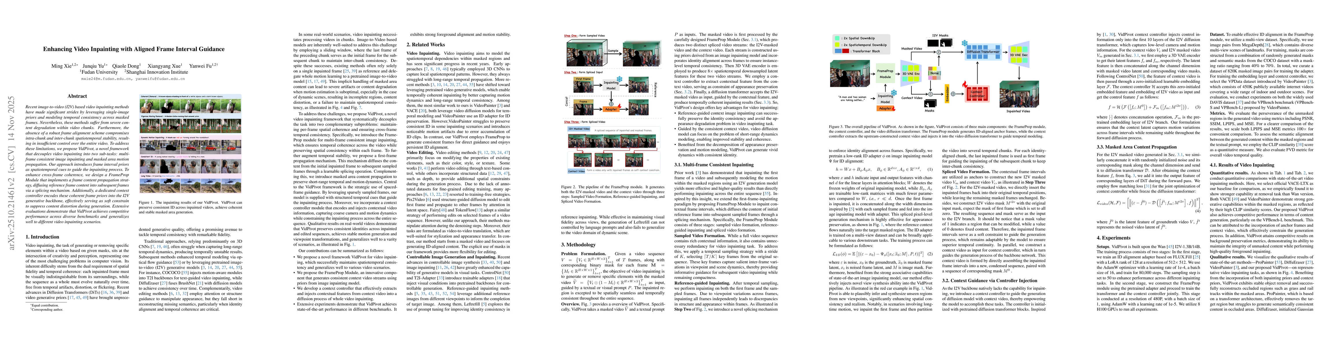 Thumbnail for Enhancing Video Inpainting with Aligned Frame Interval Guidance