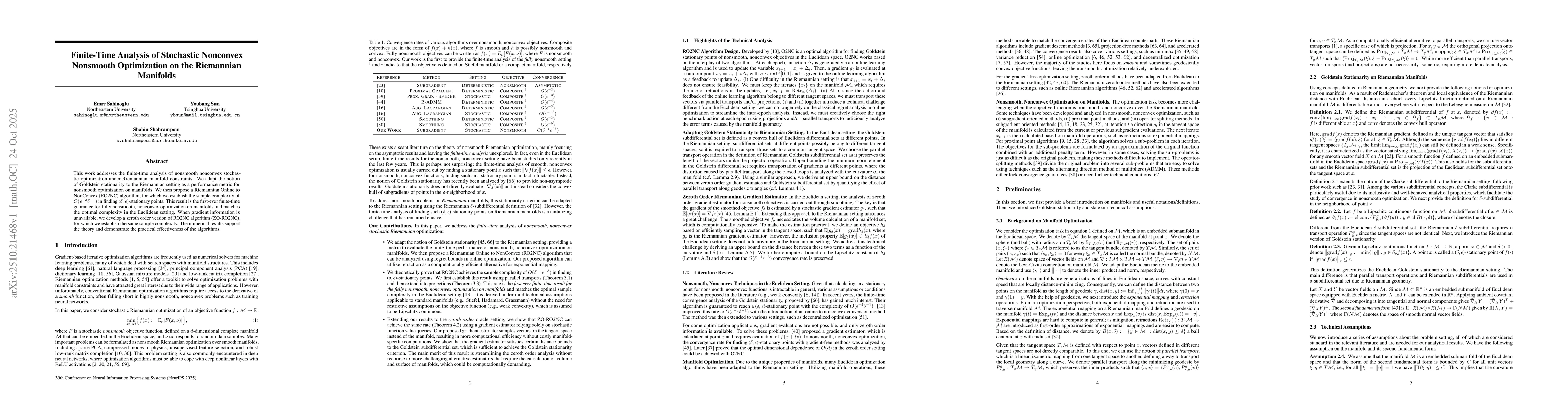 Thumbnail for Finite-Time Analysis of Stochastic Nonconvex Nonsmooth Optimization on
  the Riemannian Manifolds