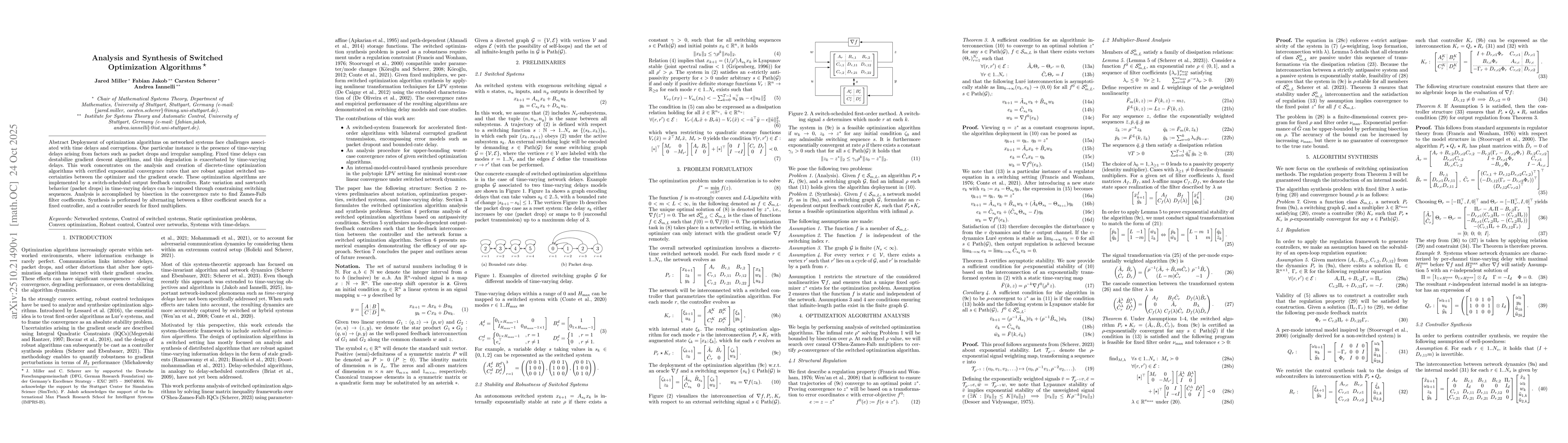 Thumbnail for Analysis and Synthesis of Switched Optimization Algorithms