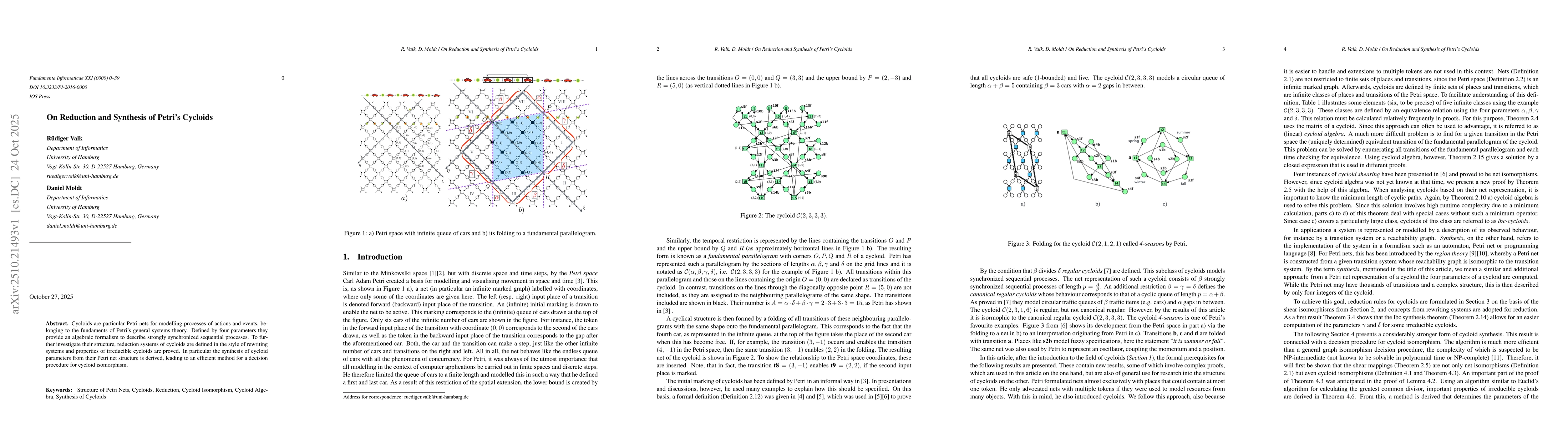 Thumbnail for On Reduction and Synthesis of Petri's Cycloids