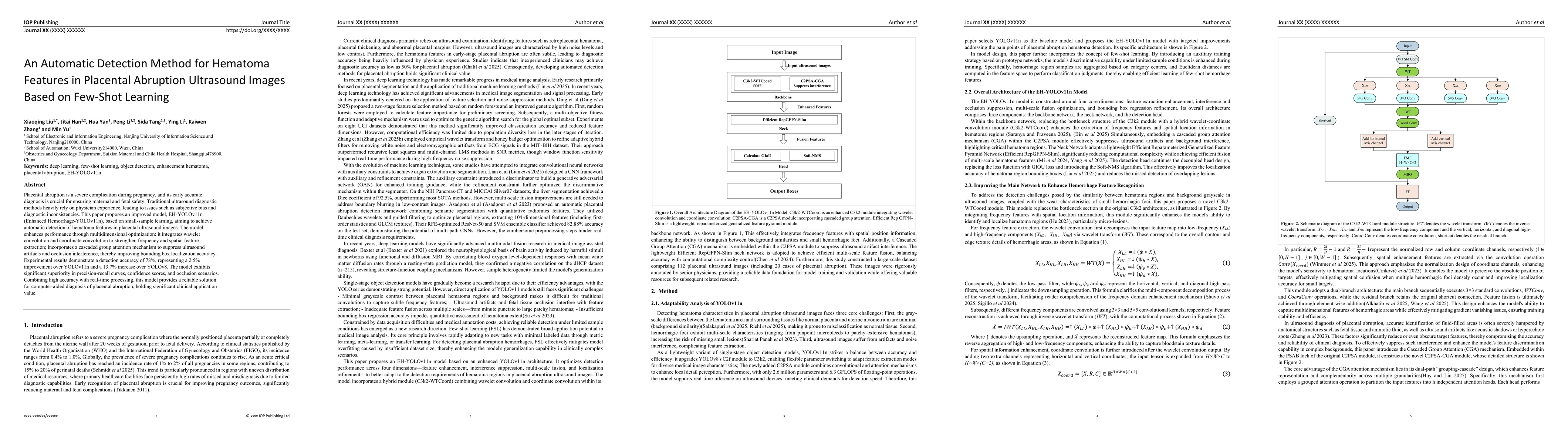Thumbnail for An Automatic Detection Method for Hematoma Features in Placental
  Abruption Ultrasound Images Based on Few-Shot Learning