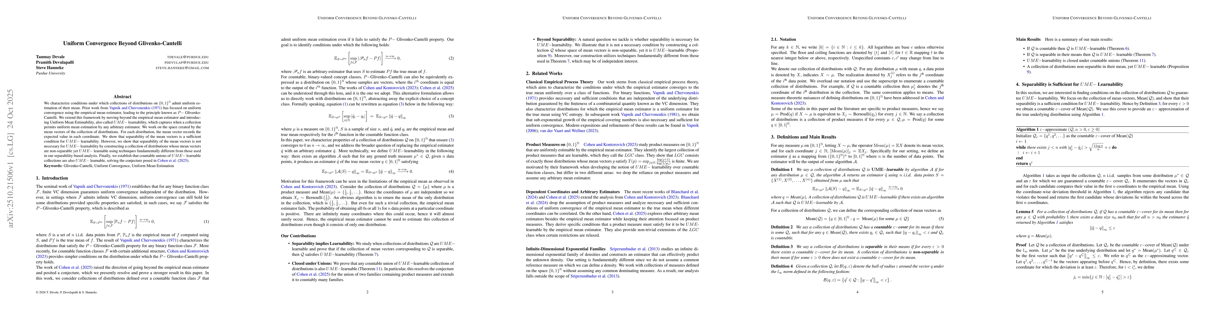 Thumbnail for Uniform Convergence Beyond Glivenko-Cantelli