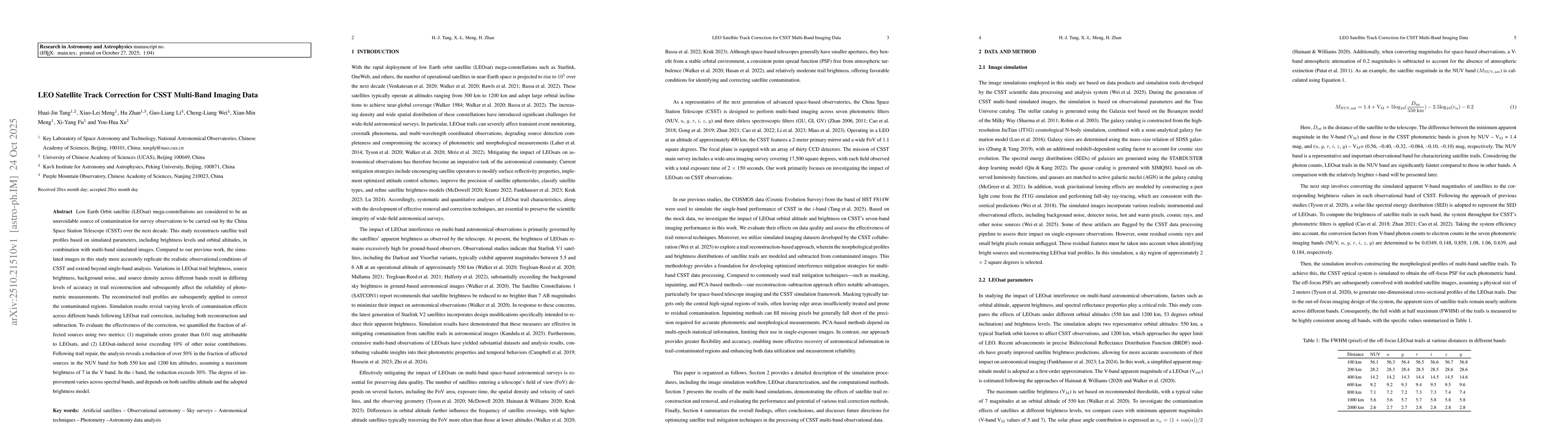 Thumbnail for LEO Satellite Track Correction for CSST Multi-Band Imaging Data