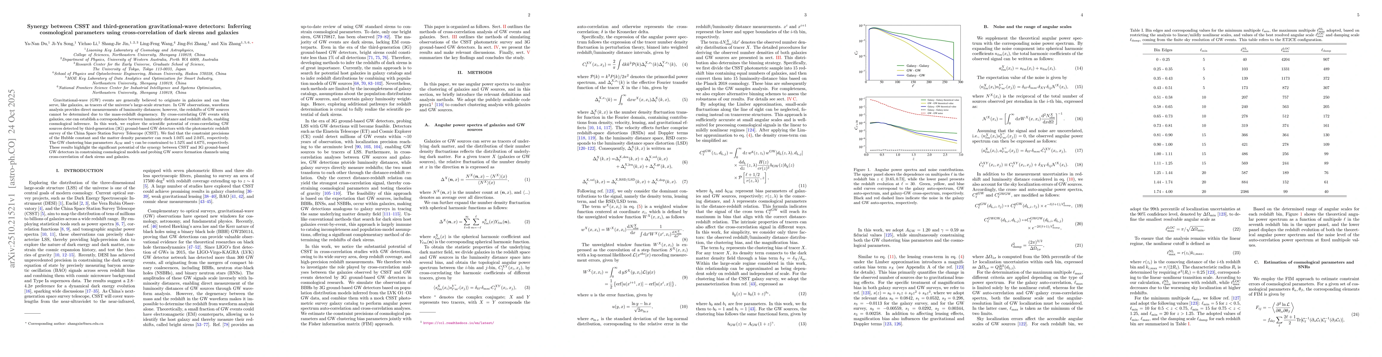 Thumbnail for Synergy between CSST and third-generation gravitational-wave detectors:
  Inferring cosmological parameters using cross-correlation of dark sirens and
  galaxies