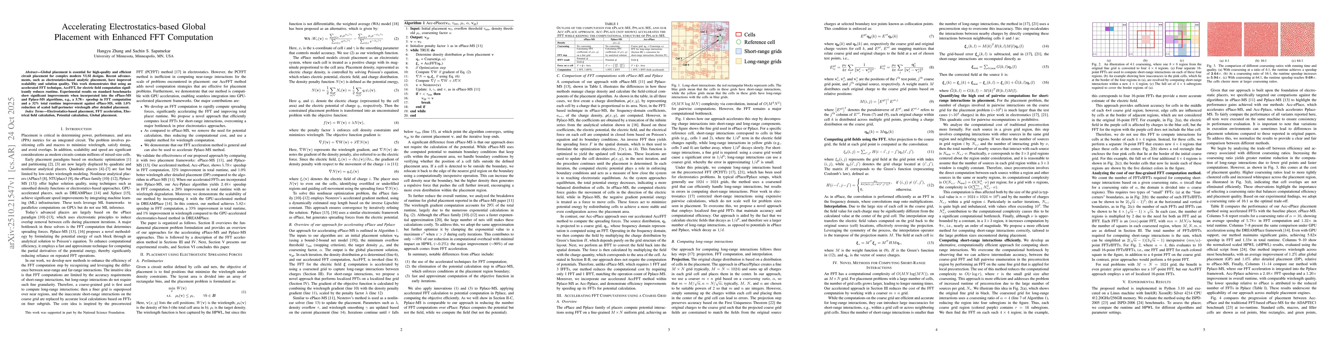 Thumbnail for Accelerating Electrostatics-based Global Placement with Enhanced FFT
  Computation
