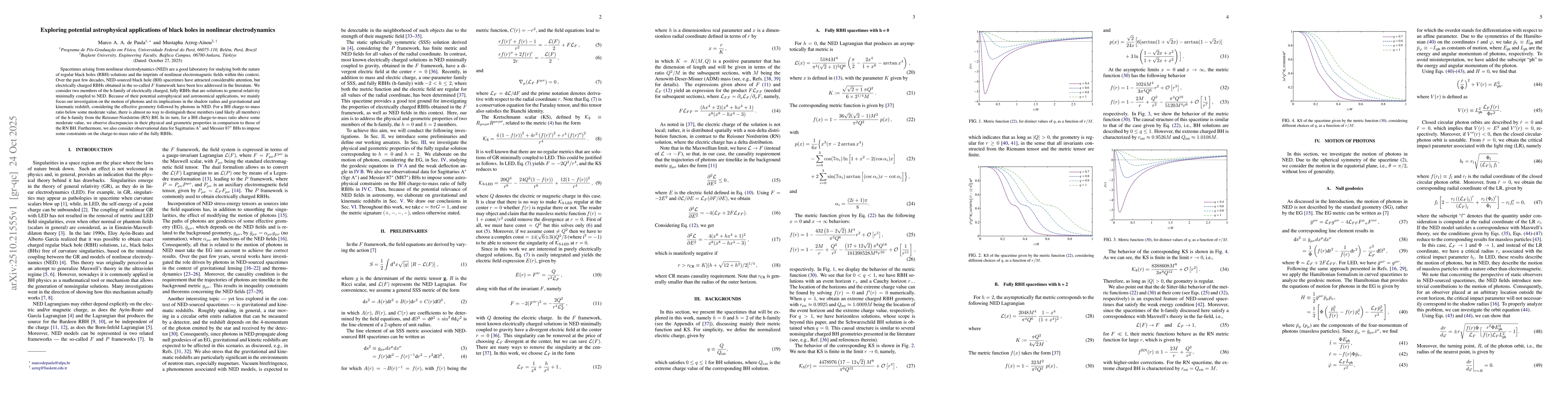Thumbnail for Exploring potential astrophysical applications of black holes in
  nonlinear electrodynamics