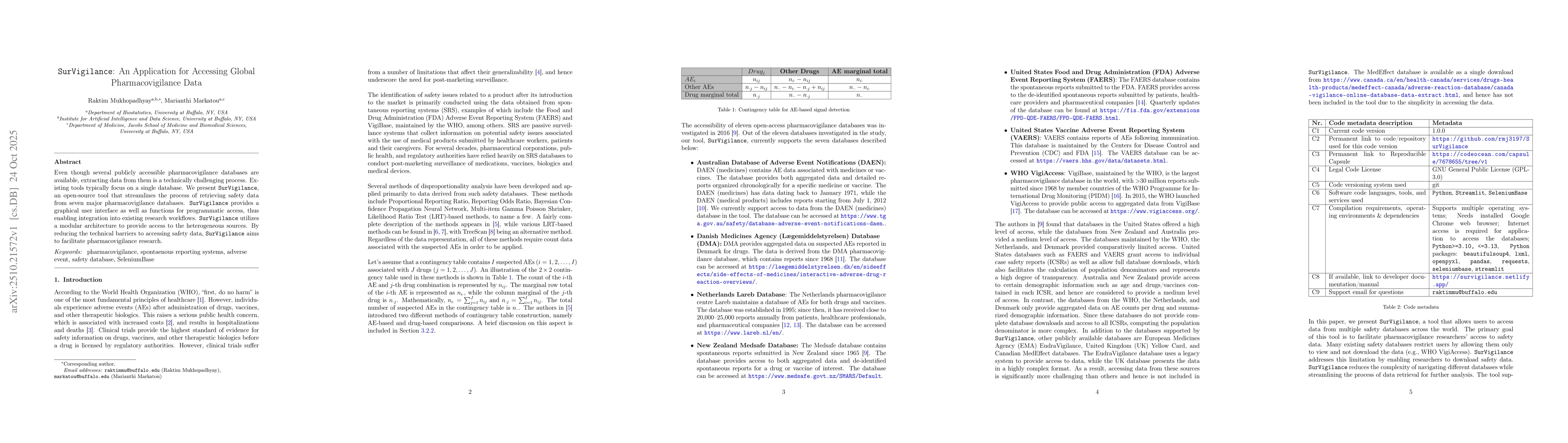 Thumbnail for SurVigilance: An Application for Accessing Global Pharmacovigilance Data