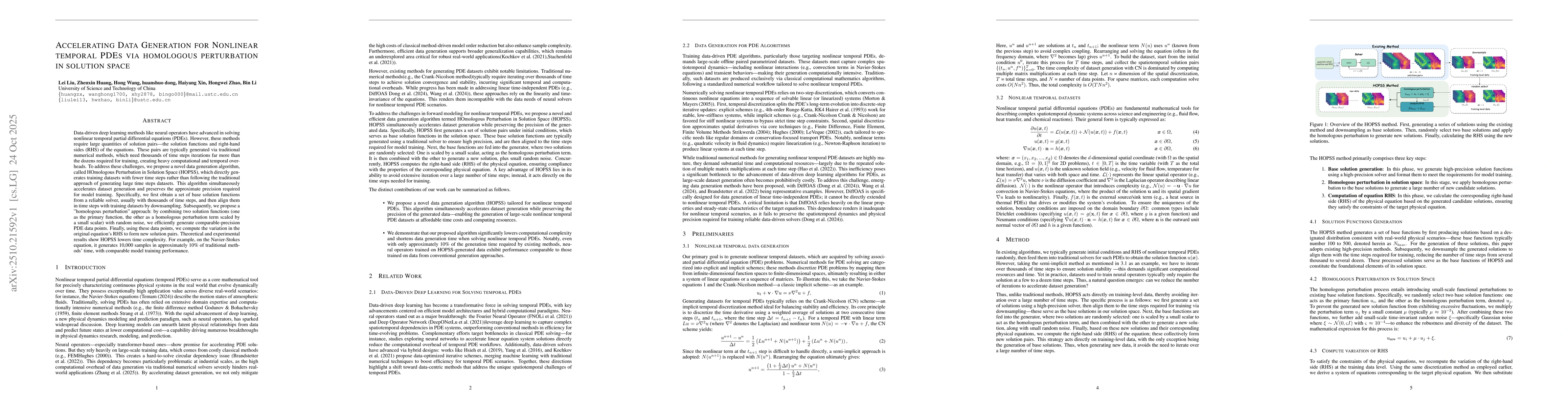 Thumbnail for Accelerating Data Generation for Nonlinear temporal PDEs via homologous
  perturbation in solution space