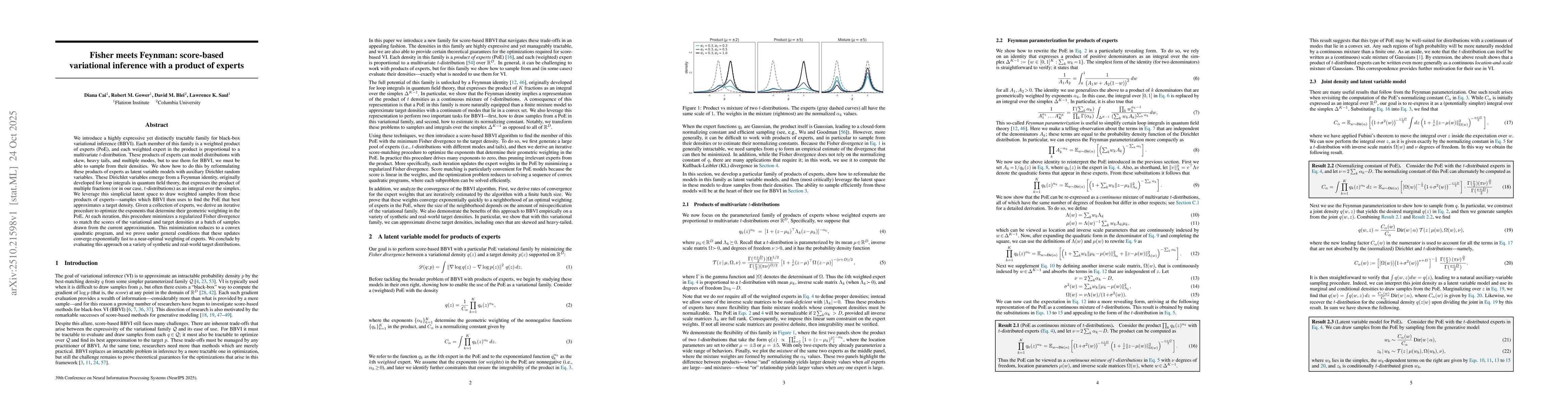 Thumbnail for Fisher meets Feynman: score-based variational inference with a product
  of experts