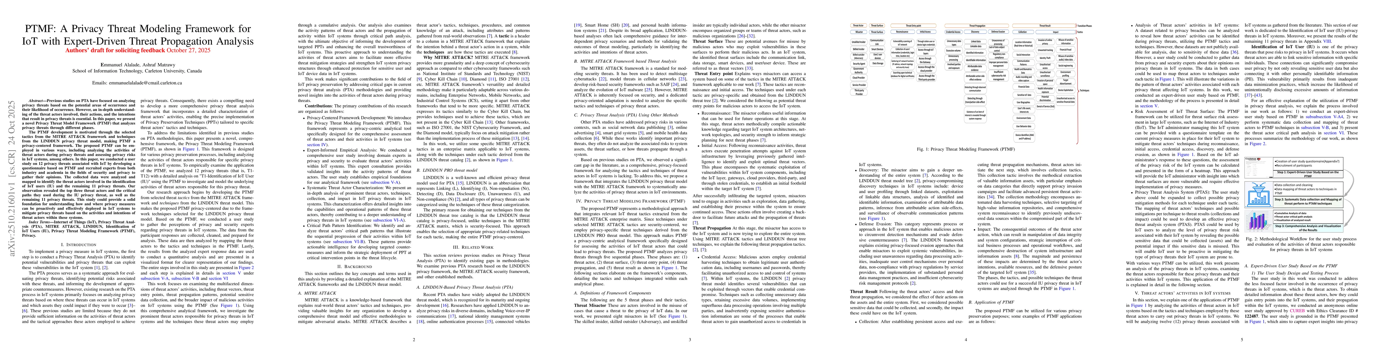 Thumbnail for PTMF: A Privacy Threat Modeling Framework for IoT with Expert-Driven
  Threat Propagation Analysis