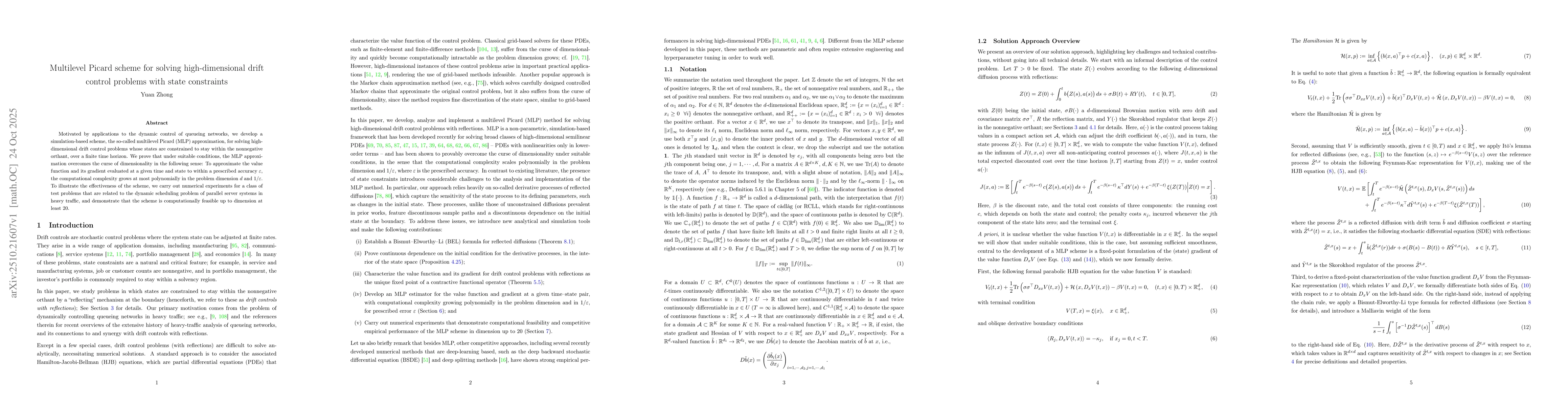 Thumbnail for Multilevel Picard scheme for solving high-dimensional drift control
  problems with state constraints